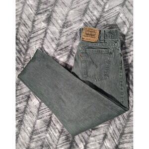 VINTAGE 80s Levis 550 Jeans 30x29 Sage Green Denim Orange Tab Relaxed Made USA